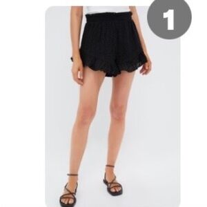 Pomander Place Black Eyelet Skye Ruffle Shorts